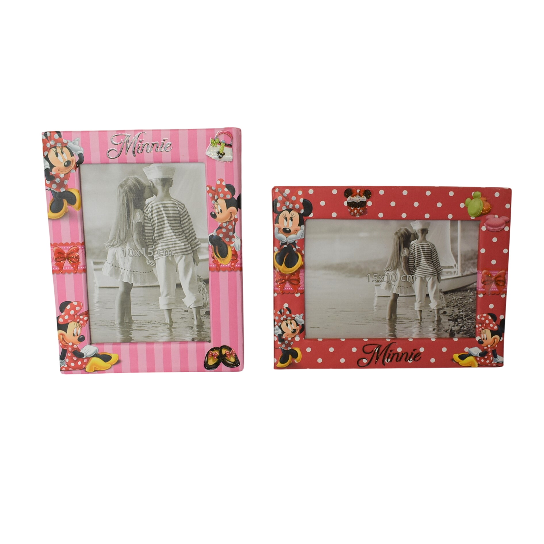 2 cadres porte-photo minnie - kit de trois toiles cuisines -tableau mural peint à la main avec cadre en bois " nature morte - Bon état sur Label Emmaüs